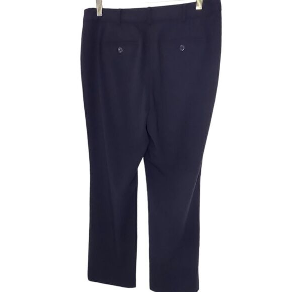 Liz Claiborne Navy Pants Elizabeth Dressy Straight Legs Poly Rayon Spandex 8 - Picture 4 of 7